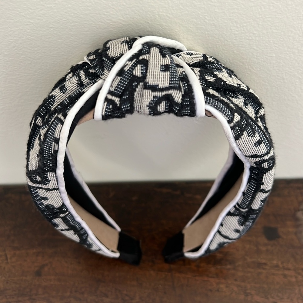 Blue and Cream/ Gray Headband